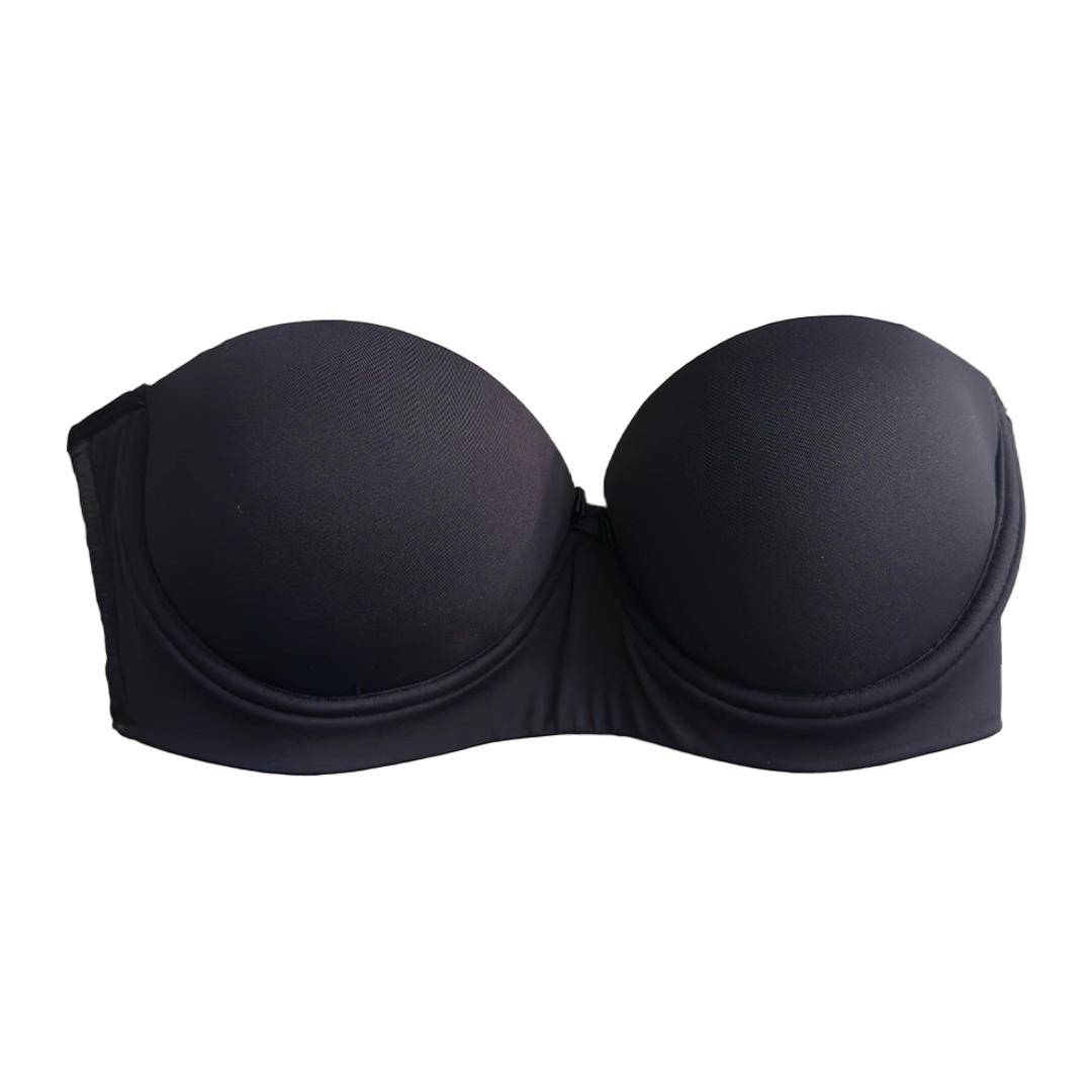 BASIC STRAPLESS BRA WITH REMOVABLE STRAPS, DOUBLE-STRING THONG