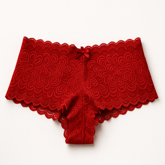 LACE CALEÇON PANTY WITH HIGHER WAIST AND COTTON LINING