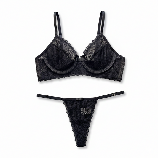 WIRE BRA WITHOUT PADDING, ADJUSTABLE PANTY