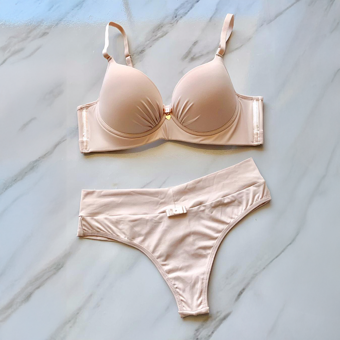 BASIC LINGERIE SET WITH FOAM BASE AND COVERED ELASTIC FOR COMFORT AND STYLE