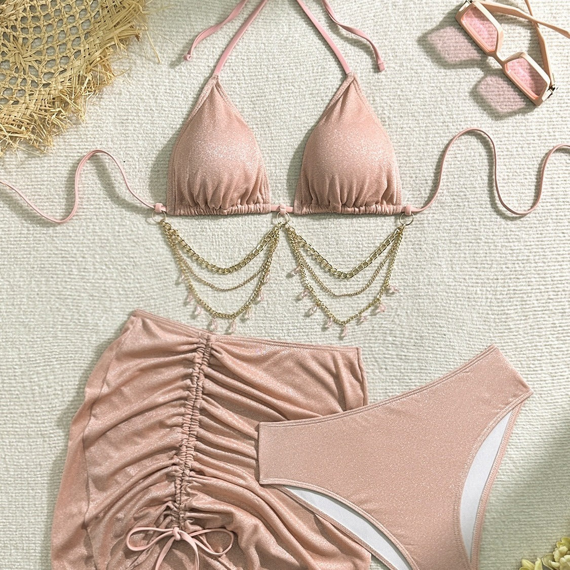 3-Piece High-Waist Bikini Set