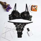 Floral Embroidered Lingerie Set