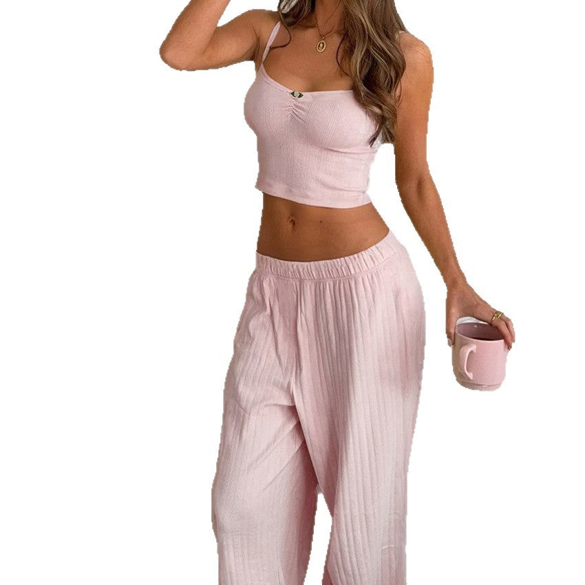 LONG PANTS SET WITH STRAPS FOR WOMEN