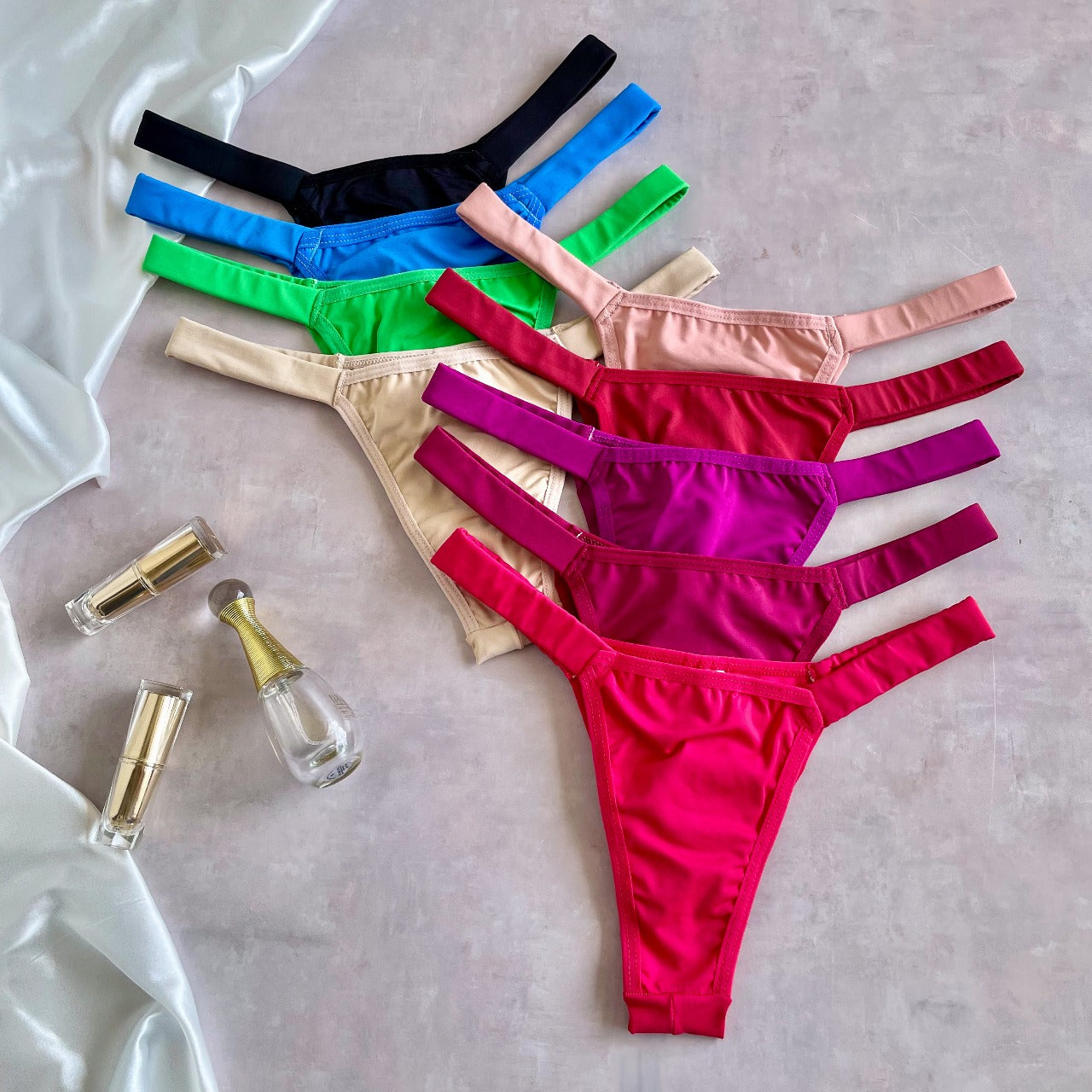 DOUBLE-STRING MICROFIBER THONG