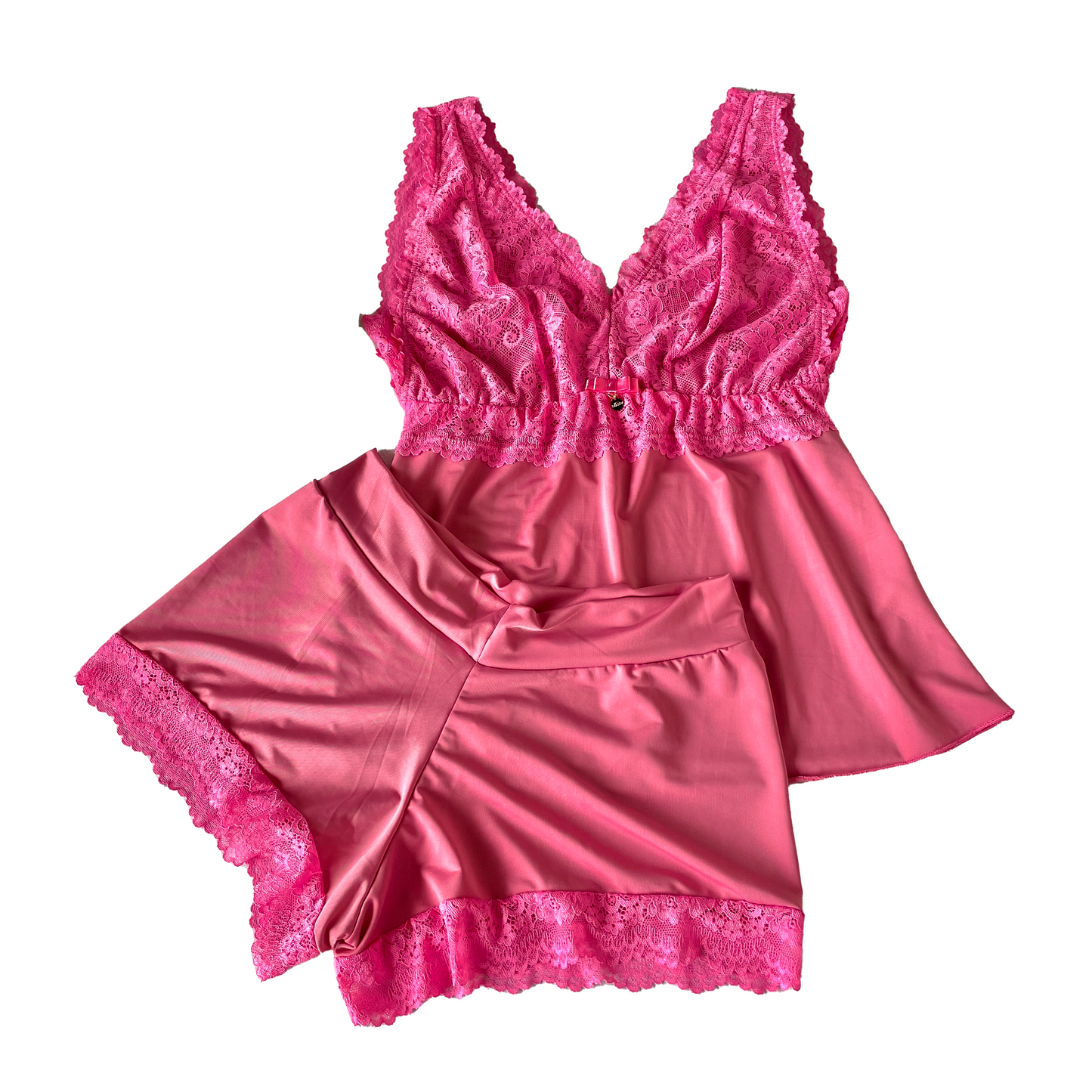 BABY DOLL IN LIGANET WITH LACE CUTOUTS