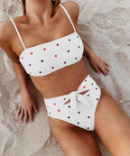 Heart Print Bikini Set