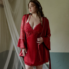 Plus Size Ice Silk Nightgown Set