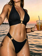 Split swimsuit bikini set