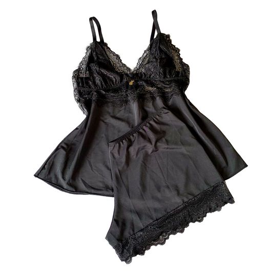 BABY DOLL IN LIGANET AND LACE FABRIC