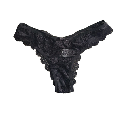 SOPHISTICATED PADDED BRA WITH LACE-DETAIL STRAPS, LACE THONG
