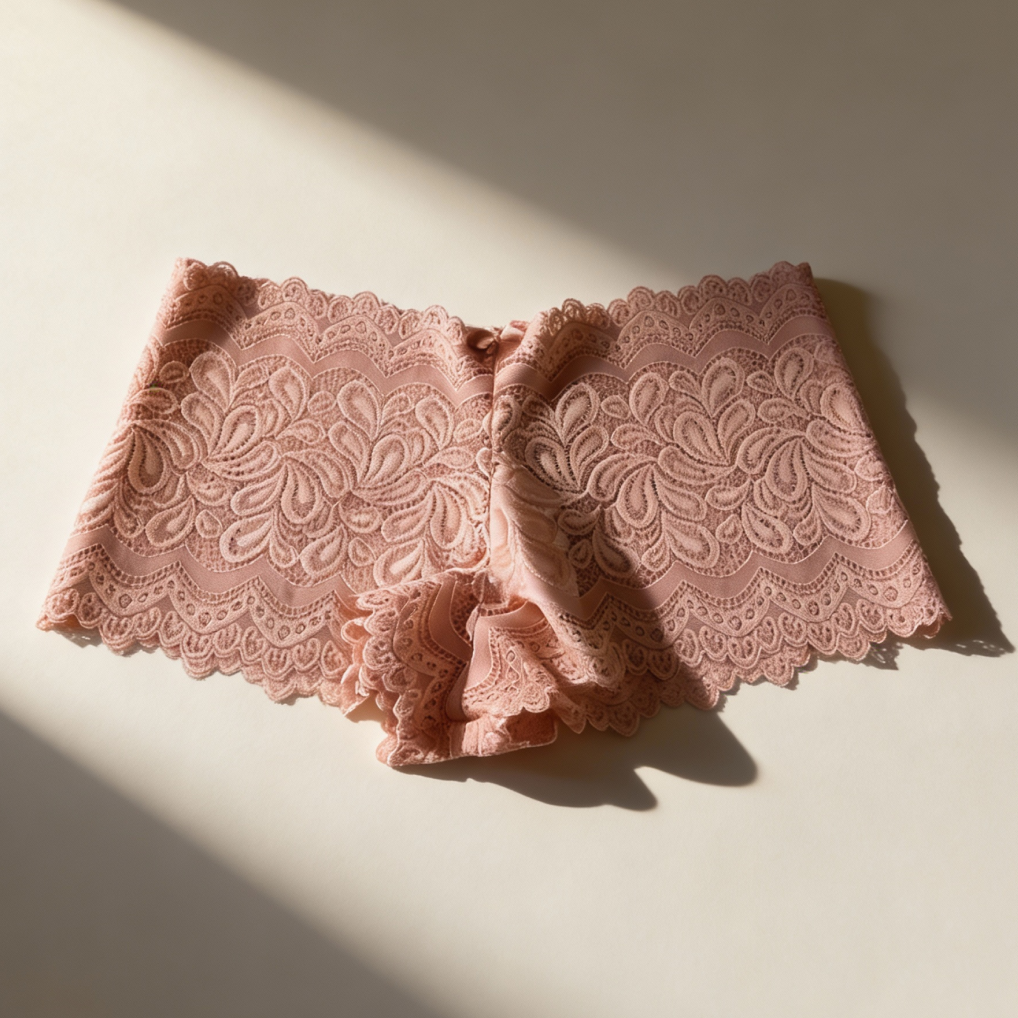 LACE CALEÇON PANTY WITH HIGHER WAIST AND COTTON LINING