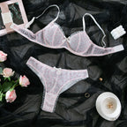 Women’s Mesh Print Bra Set