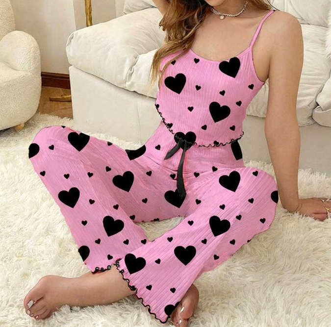 WOMEN’S LOVE PAJAMA SET WITH LONG PANTS