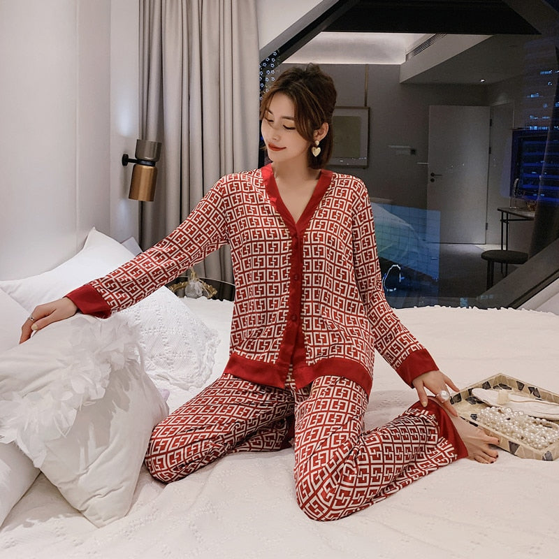 Luxury Letter Print Pajama Set
