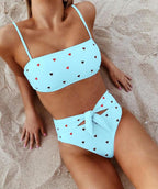 Heart Print Bikini Set
