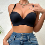 SEAMLESS BRA WITH SIDE RUCHING.