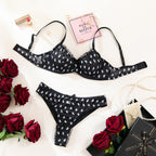 Women’s Mesh Print Bra Set