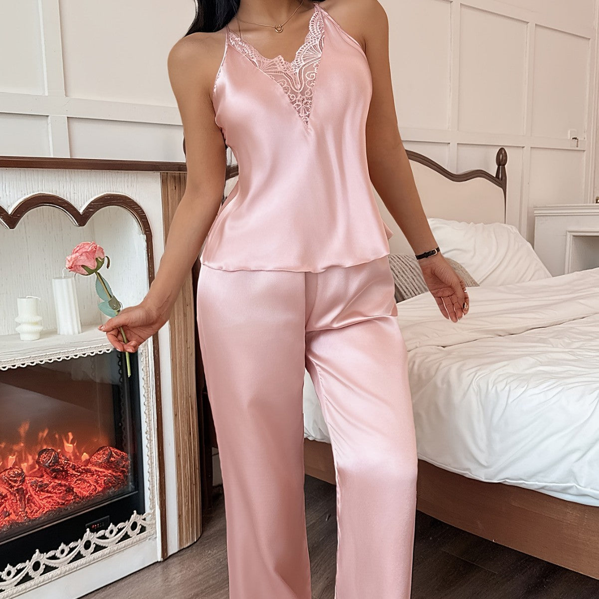 Lightweight Ice Silk Sleepwear Set for Women