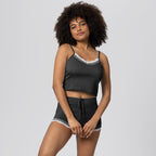 LIGHTWEIGHT PAJAMA SET WITH LACE DETAILS.