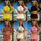 Solid Color Beachwear Set