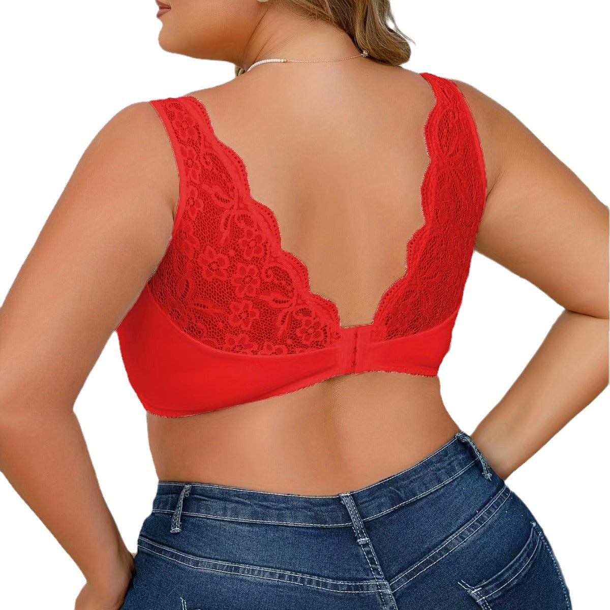PLUS SIZE LACE BRA WITHOUT UNDERWIRE.