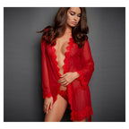 Plus Size Lace Kimono Sleepwear Set