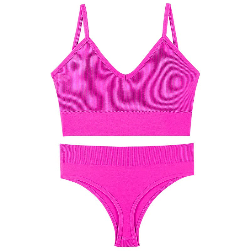 Wireless Open Back Bra Set for Women