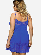 PLUS SIZE SPAGHETTI STRAP LACE PANEL BABYDOLL
