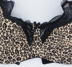 Plus Size Leopard Lace Bra Set