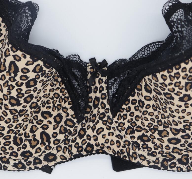 Plus Size Leopard Lace Bra Set