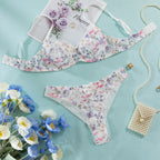 Women’s Mesh Print Bra Set