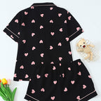 Cute Heart Print Pajama Set