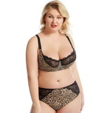 Plus Size Leopard Lace Bra Set