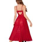 SHEER SLIT LONG SKIRT LINGERIE SET