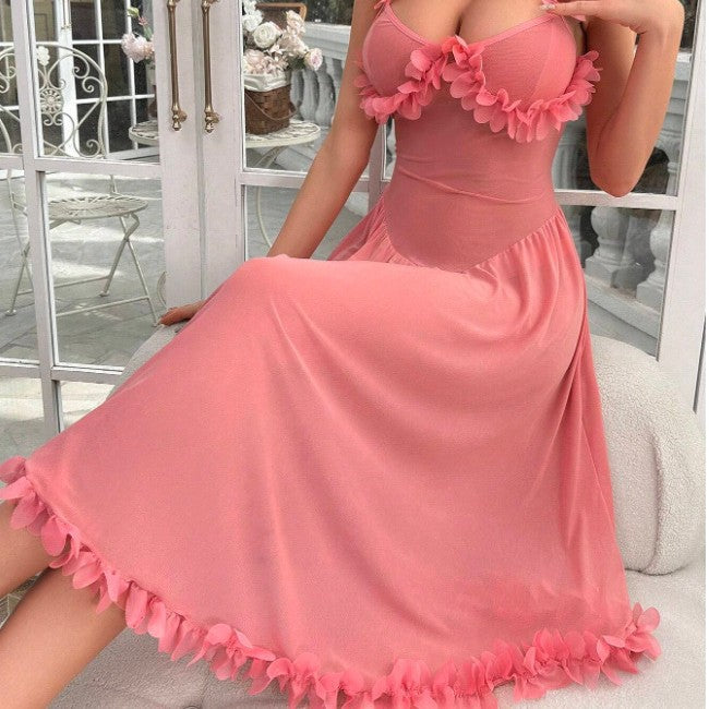 SEXY KNITTED NIGHTGOWN WITH LONG STRAPS