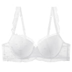 PLUS SIZE SOFT UNDERWIRE LACE MINIMIZER BRA