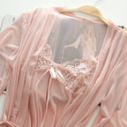 3PCS Lace Mesh Nightgown Set