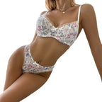 WOMEN’S MESH PRINT BRA AND PANTY SET