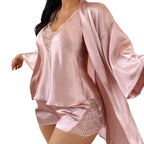 Satin 3-Piece Sleepwear Set
