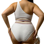 Plus Size One-Shoulder Bikini Set