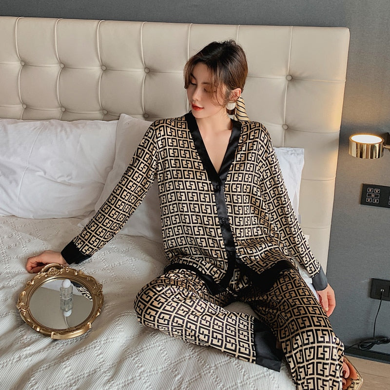 Luxury Letter Print Pajama Set