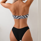 Printed strapless bikini