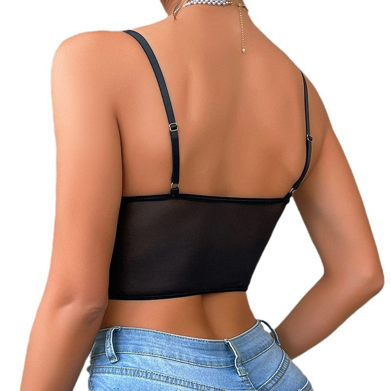 LACE DEEP V BRA TOP