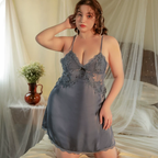 Plus Size Ice Silk Nightgown Set