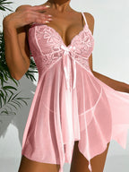 WOMEN’S LACE NIGHTGOWN WITH AN ELEGANT FRONT SLIT.