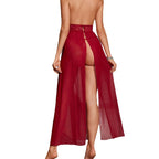 SEXY TRANSPARENT LACE BACKLESS NIGHTGOWN