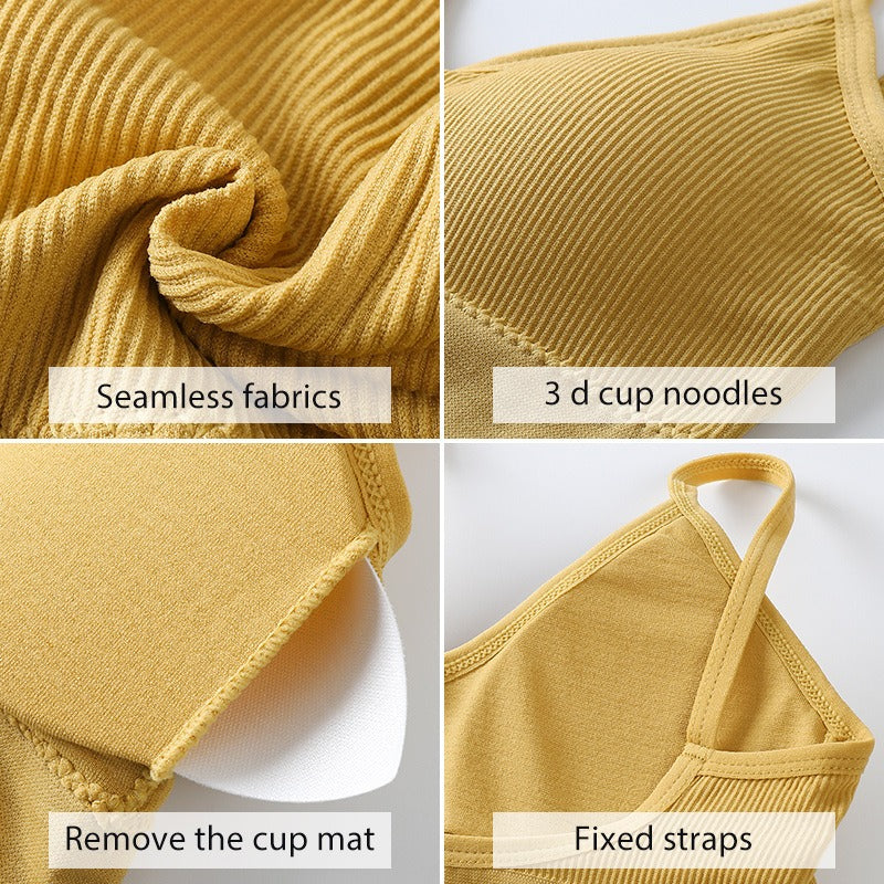 Wireless Open Back Bra Set for Women