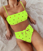 Heart Print Bikini Set
