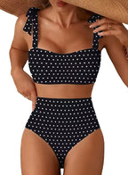 Striped High-Waist Bikini Set