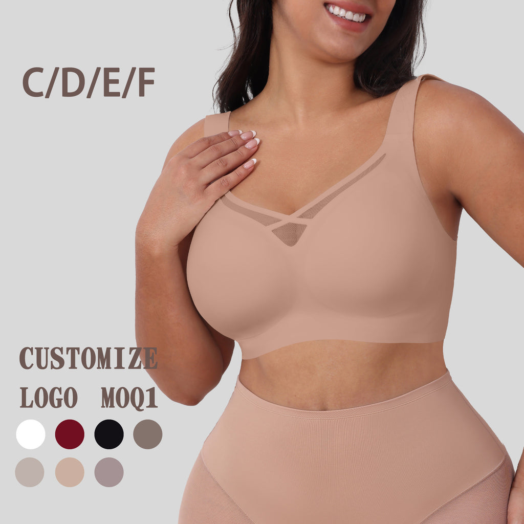 PLUS SIZE LARGE CUP GEL PADDED SEAMLESS BRA